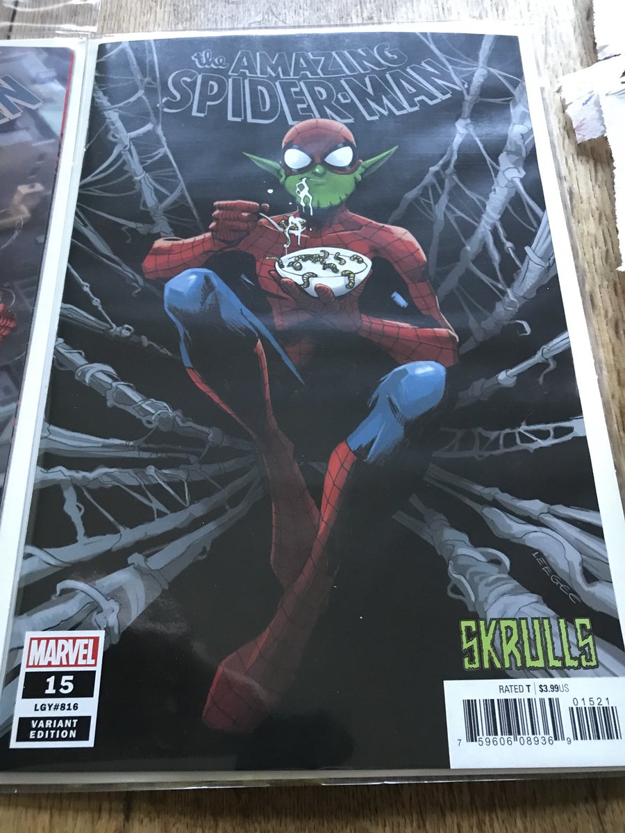 Parker66Peter's tweet photo. New today #ASM15 Vol5 with the #Skrull Variant Cover! https://t.co/mZnc0SFzJM