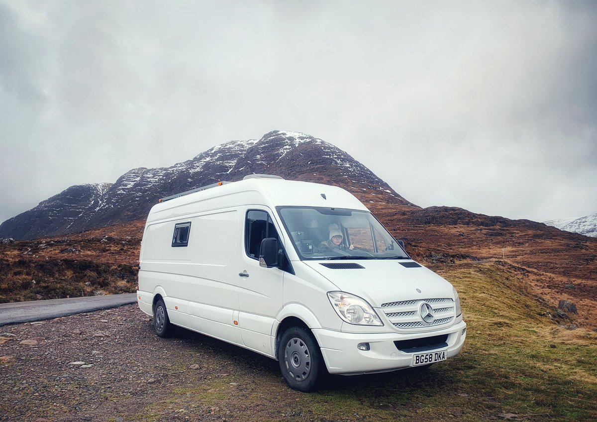 The windy and windy road that is Bealach na Ba 🚐🏞 #theroadisourhome #vanlifeuk #selfbuildcamper #nc500
