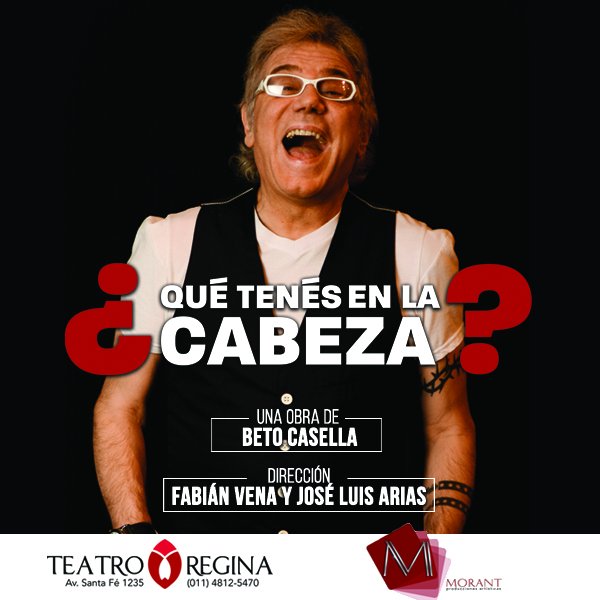 morantprod's tweet photo. ¿Qué tenés en la cabeza? 🤔
Una obra de @elbetocasella con dirección de @fvenaestudio y José Luis Arias
Marzo en @teatroreginaok .
#teatro #actoresdeteatro #quetenesenlacabeza #alefiore #alejandrofiore #veronicavarano #fabianvena #luisarias #alejogarciapintos #teatroregina https://t.co/tPe9OlhaRd