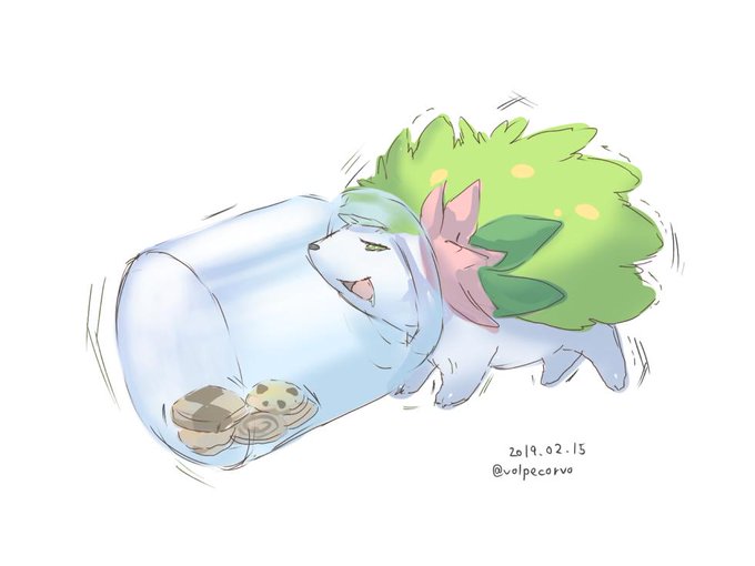 ビンの中のおやつが取りたいシェイミ 