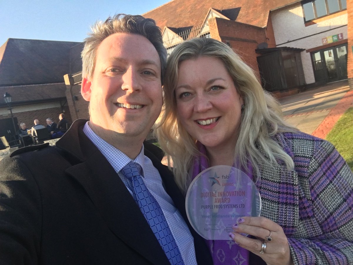 Delighted to be chosen the winners of the Digital Innovation #FSBAward - well done to our awesome team of Frogs!!! 🐸 
<a href="/fsb_policy/">Federation of Small Businesses (FSB)</a> <a href="/FSBWestMids/">FSB West Midlands</a> <a href="/FSBShropshire/">FSB Shropshire</a> @SharpeByName <a href="/PurpleFrogAlex/">Alex Whittles</a> <a href="/FraggleWorks/">Hollie Whittles 💜</a>