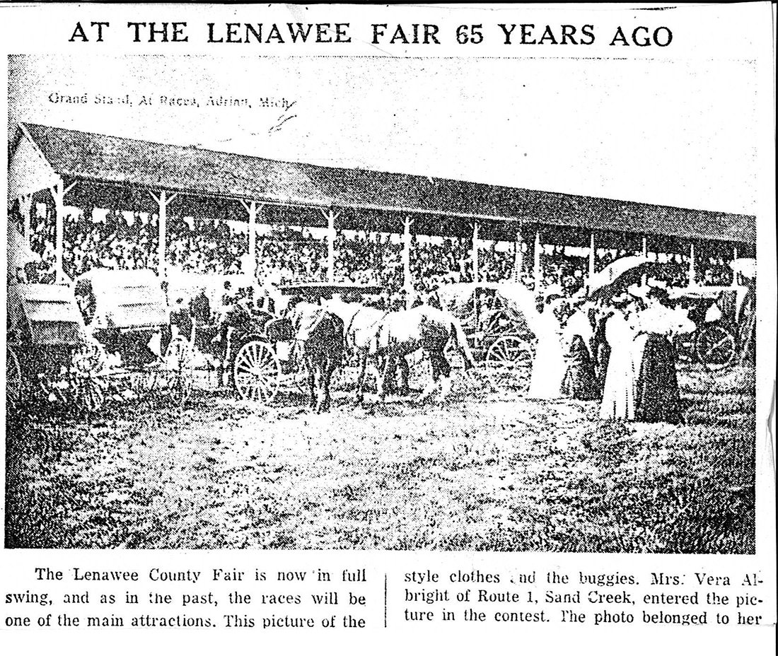 lenaweefair's tweet photo. In this undated image, you can see just how different races were. Horse & buggy races graced the track for the entertainment of fair-goers. A big change from Monster Truck, Figure Eight, and Tuff Truck and Car Competitions you see today! #lenfair2019 #180years #lenaweecountyfair https://t.co/MQp5iuhdpq