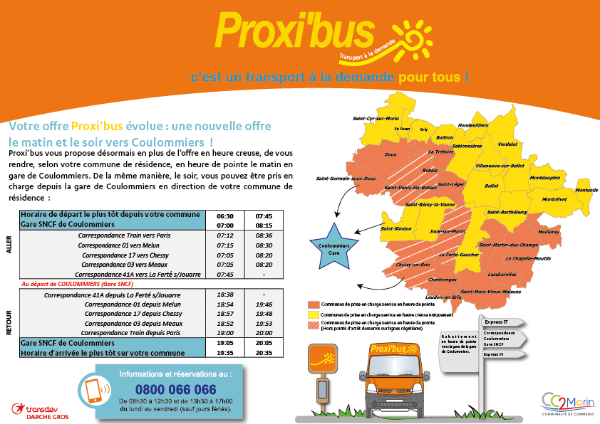 Brie2Morin_IDFM's tweet photo. #TransportAlaDemande #TAD #Proxibus #NouvelleOffre #CC2M
Votre Proxi'bus évolue : une nouvelle offre la matin et le soir vers Coulommiers ! https://t.co/68HwbcZNsr