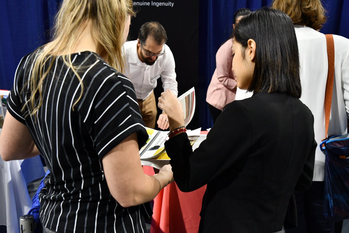 UFdcp's tweet photo. The Design and Planning Career Fair is going until 1pm. Lots of awesome students meeting lots of great companies. Thank you to our sponsor, @RLFarchitects. #OneDCP https://t.co/NGczNnccKW