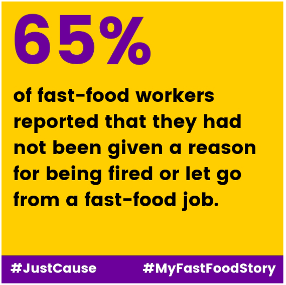 popdemocaction's tweet photo. In NYC, fast food workers can be fired without warning &amp; with no explanation whatsoever. But Just Cause legislation would ensure that fast food jobs are secure, stable &amp; can sustain families. Read more in @nytimes: https://t.co/M2MbniJDYL  #JustCause #MyFastFoodStory  @32BJSEIU https://t.co/USSJCUqcoK