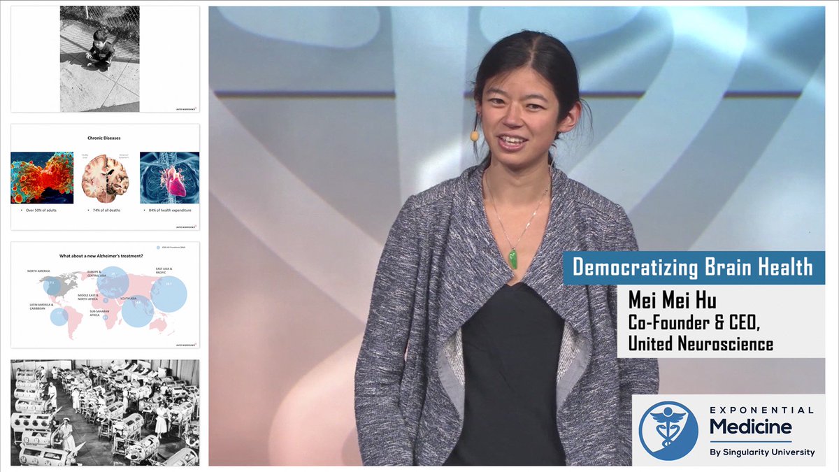 Democratizing Brain Health: Compelling @ExponentialMed talk by Mei Mei Hu, CEO of @UNSTechBio on pioneering a new class of Rx called endobody #vaccines, which train the body to prevent neurological diseases like #Alzheimers. #xMed #Neuroscience exponential.singularityu.org/medicine/brain…