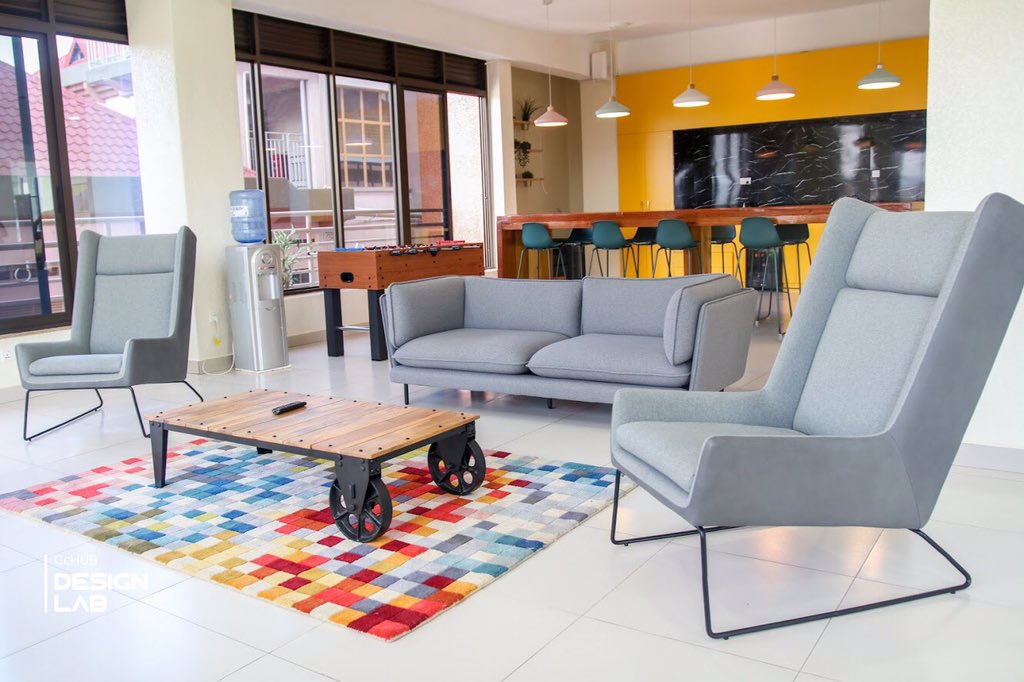 bosuntijani's tweet photo. Lounge and cafe area at @cchubdesignlab in #Kigali. Yummy. Gorgeous design by @mojitijani #Africa https://t.co/ZOh2lMrpyD