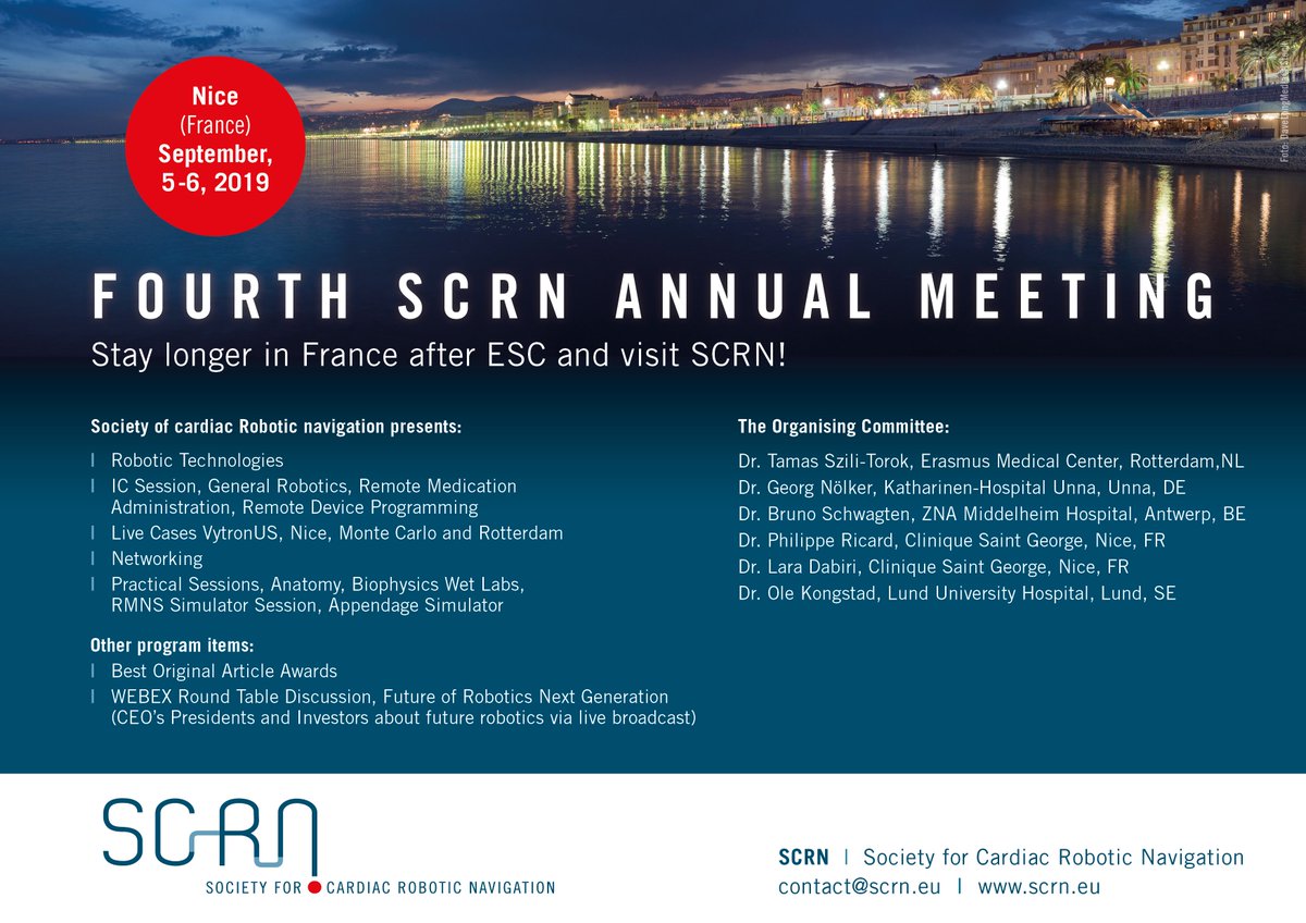 CardiacFor's tweet photo. First announcement 4th Annual SCRN Meeting! 
Please share the news! https://t.co/Y9WTZA2Thi