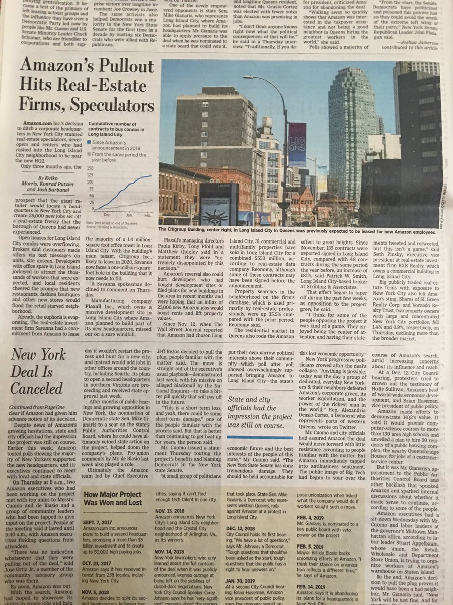 drewrealtyusa's tweet photo. The highs and lows of real estate speculation... ugh. #WSJ #TheLotMan #NYC #Amazon #RealEstate #Realtor https://t.co/TgmQQ1ro1R