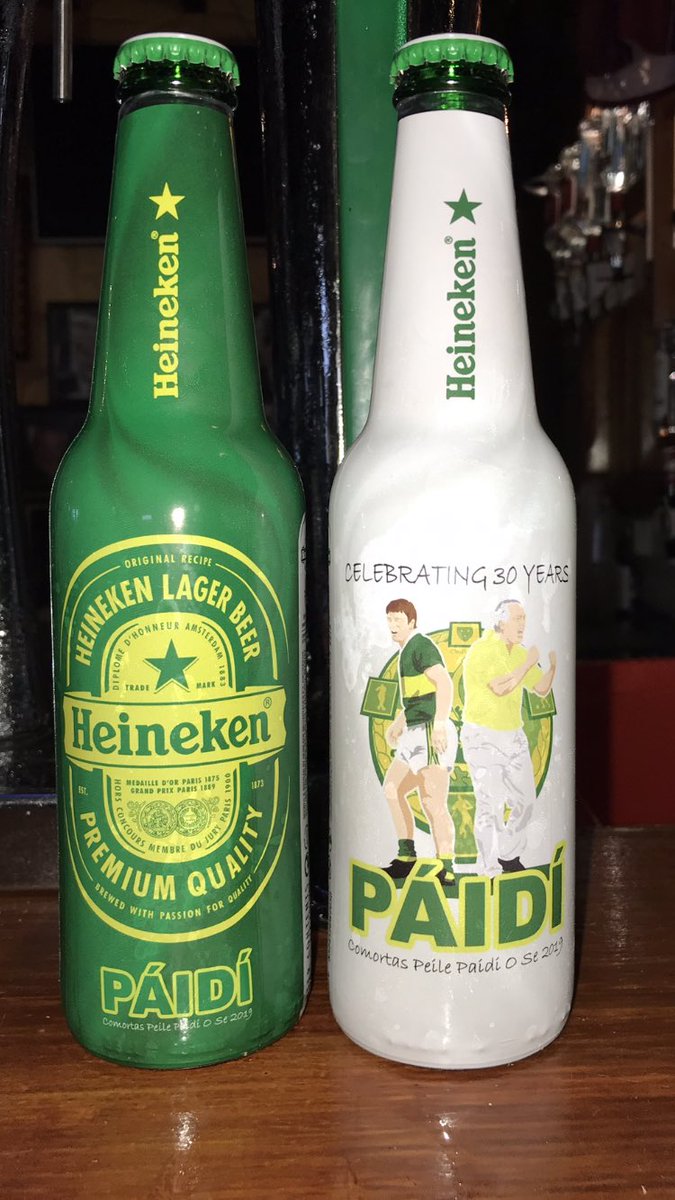 Thanks Joe and <a href="/Heineken_IE/">Heineken Ireland</a> for the personalized bottles. Class touch. #Páidí30