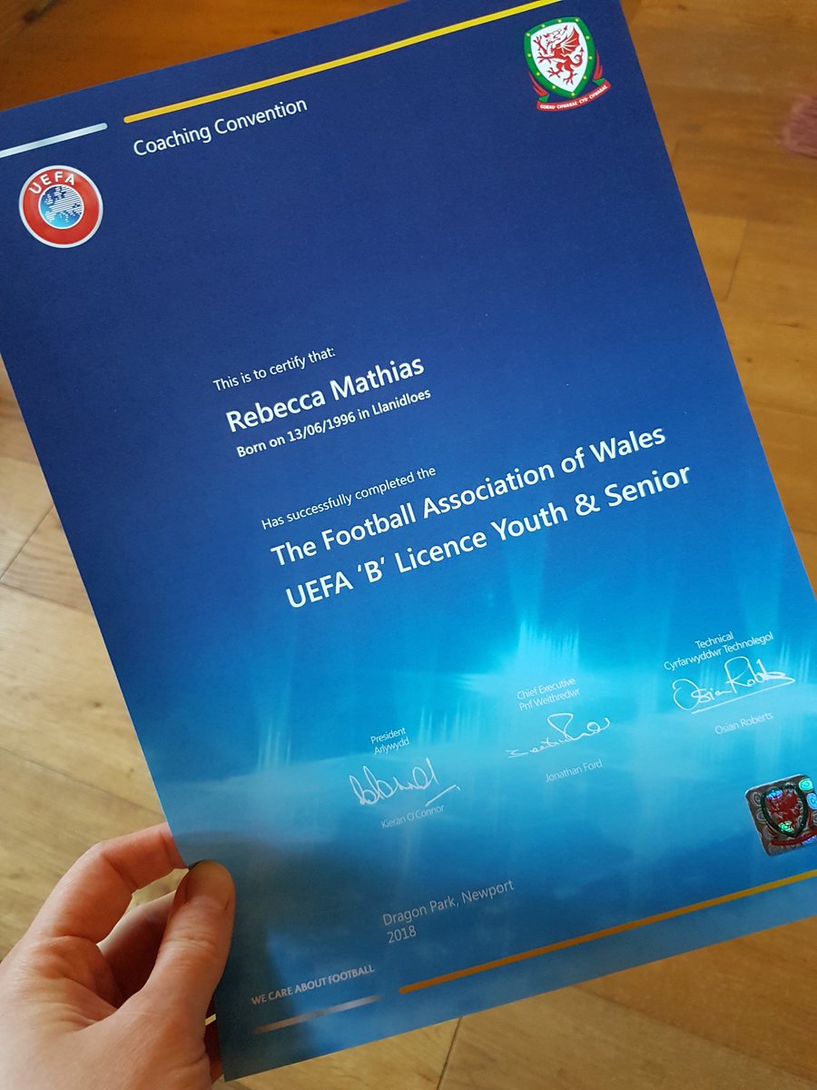 Nice bit of post to open today! Big thanks to all the tutors who helped me complete the UEFA B licence course, extremely grateful for the fantastic opportunity and would highly recommend! @UEFA @nicanderson27 @SaraHilton @FAWCoachEd