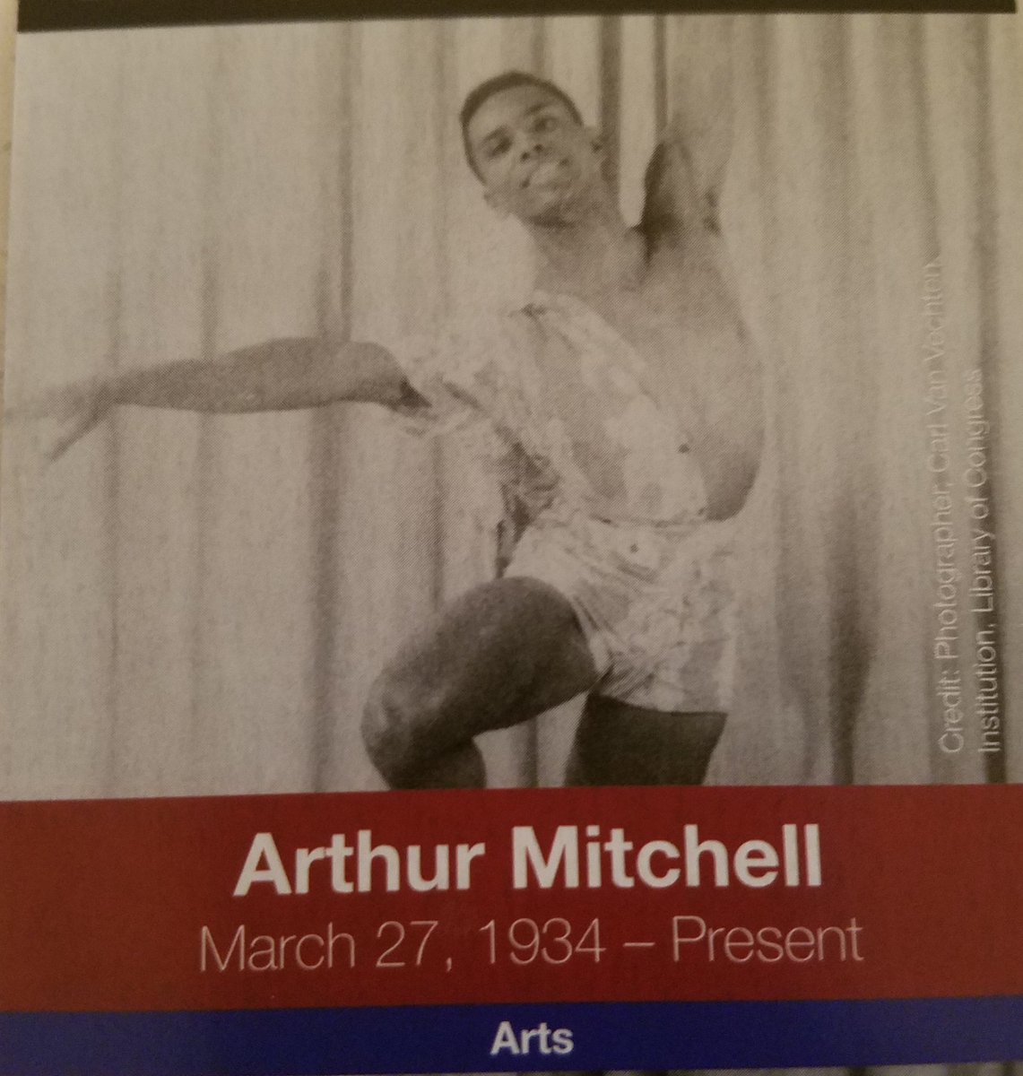 Photo of Arthur Mitchell in a dance pose.