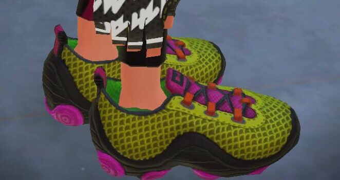 yellow mesh sneakers