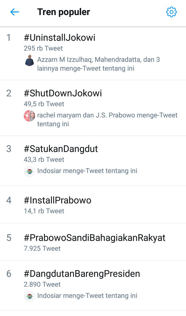 regard_zohri's tweet photo. Tren populer kekinian. Haha ini sgt seru kawan. 
#InstallPrabowo https://t.co/IzEvU5Vq9i
