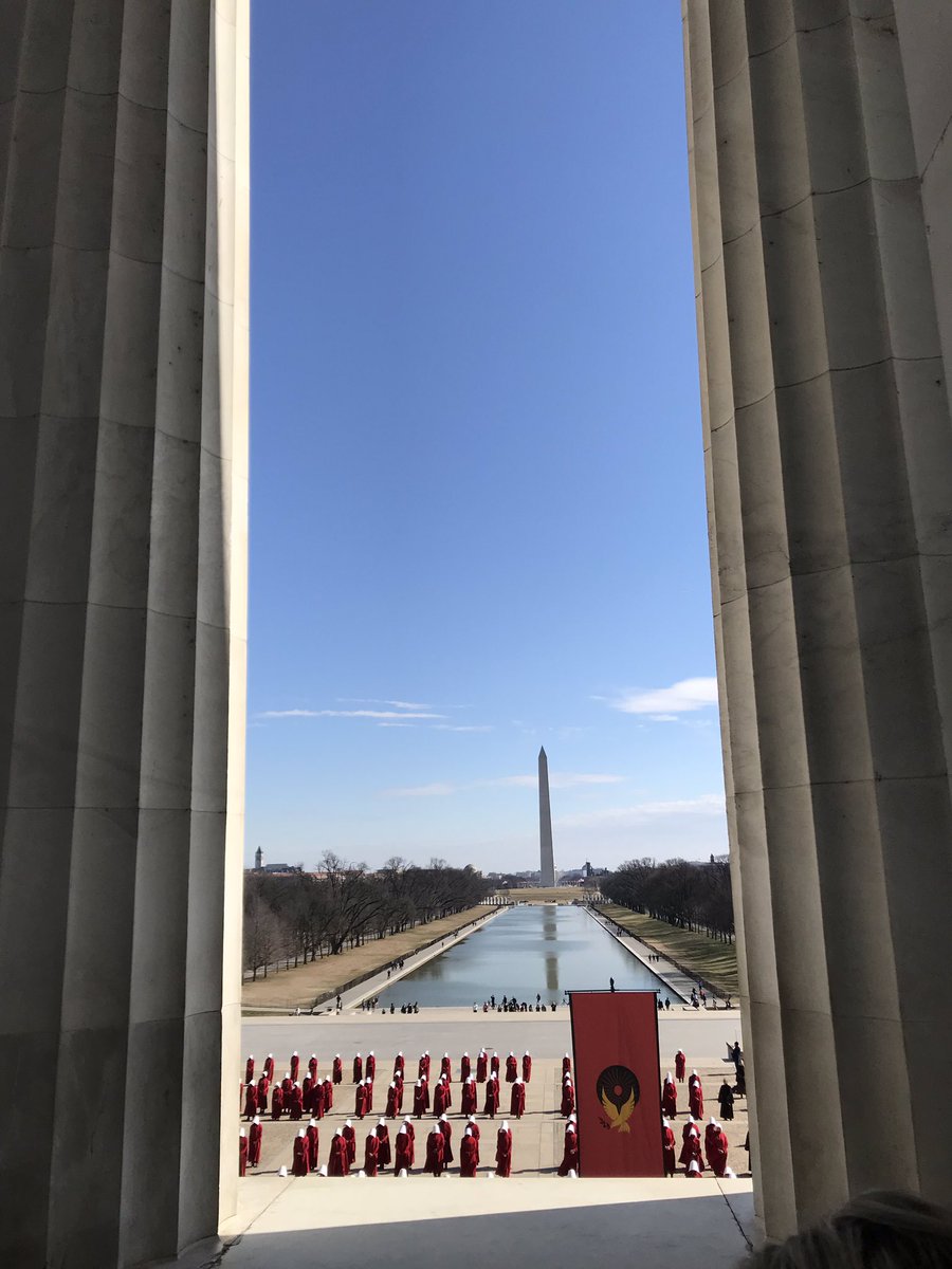 km (@kmckegney) on Twitter photo Filming right now at the Lincoln Memorial. Had to see it. Cool or creepy? #handmaidstale <a href="/HandmaidsOnHulu/">The Handmaid's Tale</a> Filming right now at the Lincoln Memorial. Had to see it. Cool or creepy? #handmaidstale <a href="/HandmaidsOnHulu/">The Handmaid's Tale</a>
