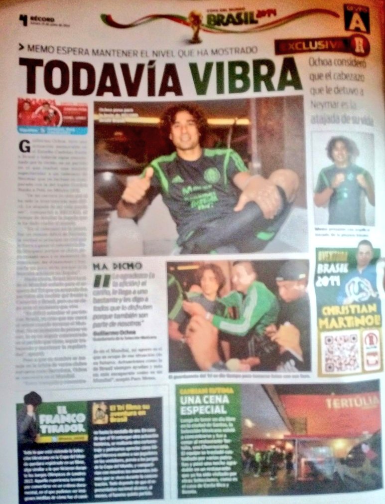 Jonatan_Pena's tweet photo. La entrevista y sesión más especial con @yosoy8a por supuesto la que hicimos un día después de la atajada de su vida ante Brasil en el Mundial del 2014...inolvidable lance a Neymar...exclusiva indeleble que buscamos a morir https://t.co/Kuq7x2y2Ii