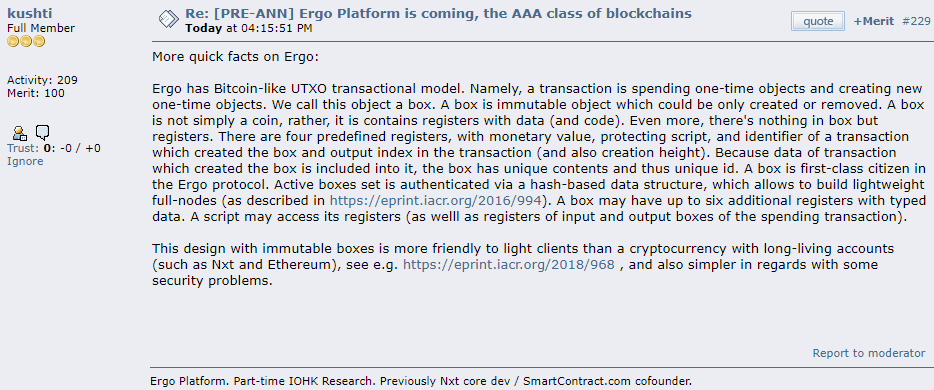 ergo_platform's tweet image. #ErgoPlatform Update: Testnet 2.0 to be released in the middle of March. Next, there will be a security audit and testing before mainnet launch. Brief intro to the design of immutable, transactional boxes below.

#Scorex #SigmaLanguage #ZKProof #Cryptocurrency #Tech #News $EFYT