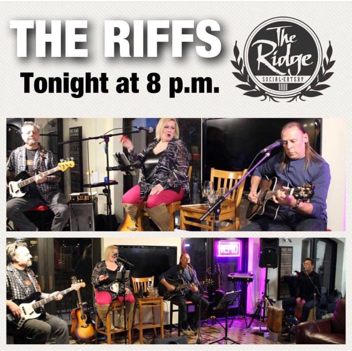 We always have the best time when The Riffs are here! And you will to! - join us, won’t you?

#theridge #theridgesocial #theriffs #kwmusic #acoustic #kwawesome #cbridgemusic #wrmusic #fridayfun #fridaynight #joinus #amazingmusic #food #livemusic #jam #instamusic
