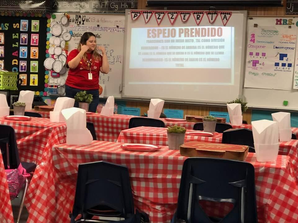 LaraRobMath's tweet photo. Want to join our Fraction Pizzaria in 3rd grade Dual Language?  Fun way to learn about fractions being fair shares of the whole! #pisdmathchat #BaileyRocks https://t.co/3t8tJKqohG