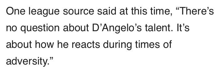 Easily lost inside the piece are bits like this... This is what a very close source told me when the Nets acquired D’Angelo Russell in the summer of 2017.
I’d say he’s doing just fine.