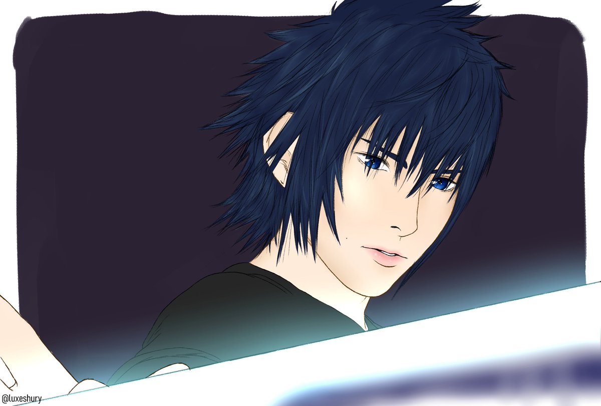 Thank you to everyone who greeted me on my birthday and cuz of that Im gifting a redrew of one of the best photos of Noctis I've seen to my followers 😄
also special thanks to <a href="/PromptaruFFXV/">Prompto obsessed🐥</a> for allowing me to use their shot, pls check out more of their pictures~