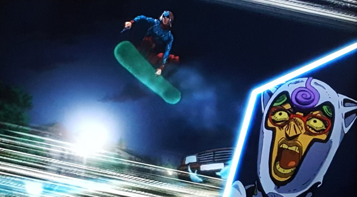 ｍｏｔｏｋｉ スノーボード は1990年代にブームが来て1998年に冬季の長野オリンピックで種目に選ばれたので ギアッチョ戦が収録された単行本が1997年初版なことを考えると結構当時の情勢も踏まえた回避方法だったのかなと思う ちなみに アニメでは原作より