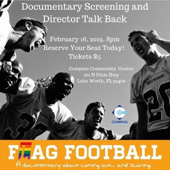 FlagFootballTM's tweet photo. Tomorrow night we will be playing at the @CompassCenter in #LakeWorth, FL. It's a wonderful place doing great work for the #LGBTQ community. Tickets are $5 and all proceeds will go to the center. Come join us or share this with your South Florida peeps. Thank you! https://t.co/SFoZClcFkM