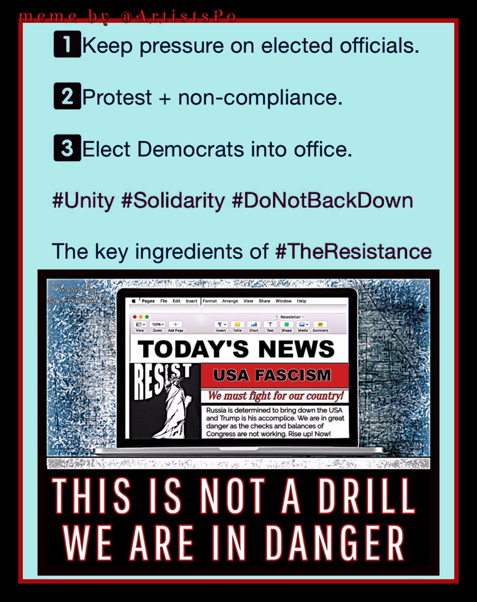 ArtistsPo's tweet photo. @CaptainResists We must act now!
For one, organizing after the internet is regulated or shutdown is going to make our situation a million times harder.
#Boycotts
#peacefulprotest
#CallMOC
#WeAreInDanger
We, the people, MUST #RiseUp https://t.co/BZuPUHpTY4