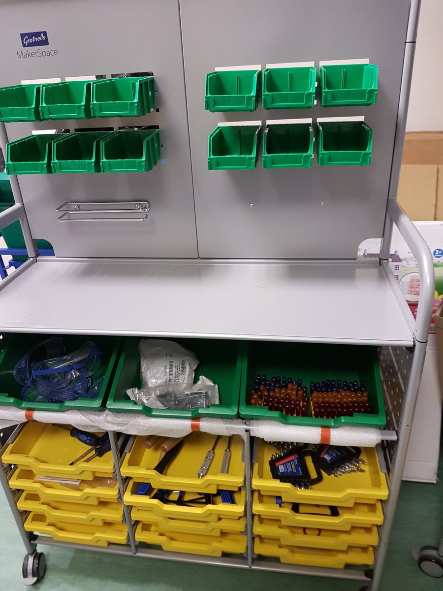 Glazgow's tweet image. Had a great afternoon,  post 3pm, starting to organise our amazing new @Gratnells Makerspace trolleys. Going to really help us develop our technology curriculum  #MPSSTEM