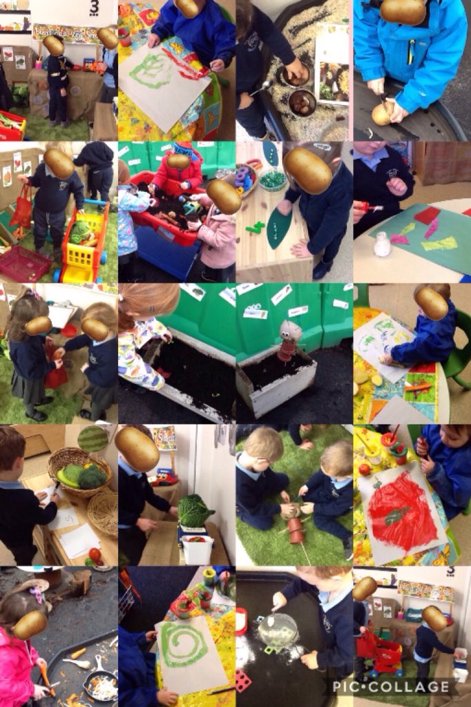 Over the past two weeks the children have been learning around the story 'Oliver's vegetables'. They have had the experience of real fruit and vegetables in the shop role-play area.