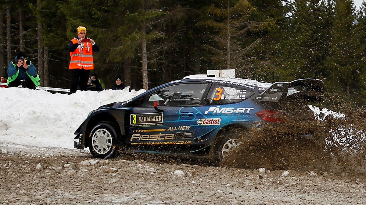 P4Rally's tweet image. Teemu Suninen överraskande ledare i Svenska rallyt t.sr.se/2GJJYqZ
