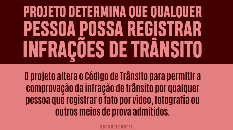 SenadoFederal's tweet photo. O autor do projeto lembra que infrações são recorrentes no trânsito. Segundo o senador, muitos motoristas infratores ficam impunes, por utilizarem de meios escusos para burlar a fiscalização ou mesmo pela limitação do alcance dos aparatos estatais. https://t.co/rqHTwCelVh. https://t.co/XkFbXHyfSx