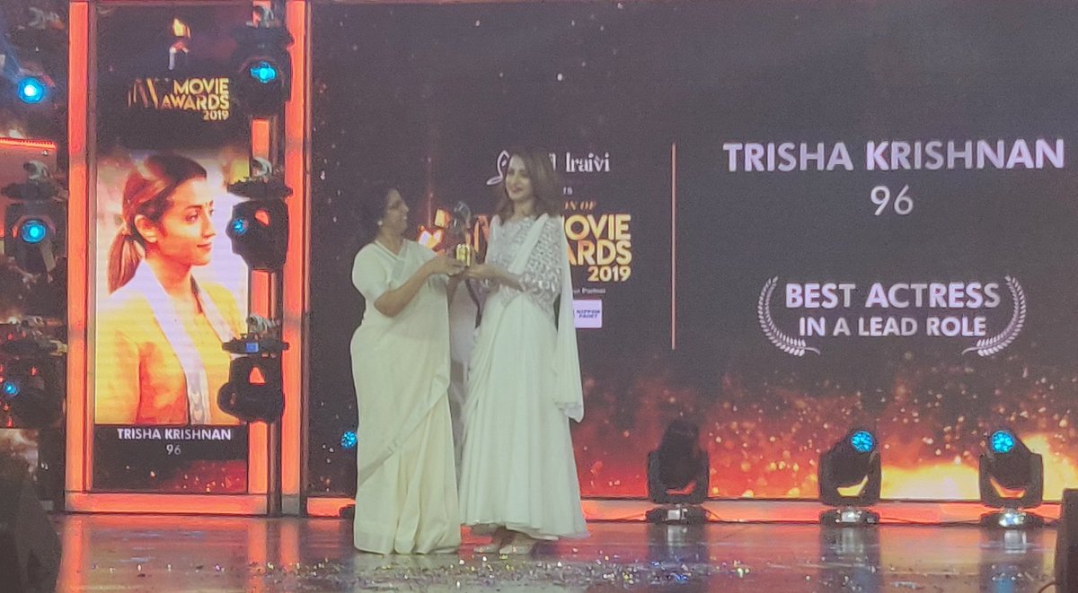 And the Best actress in a lead role - #SouthQueen @trishtrashers for 96 ❤ #JFWMovieAwards