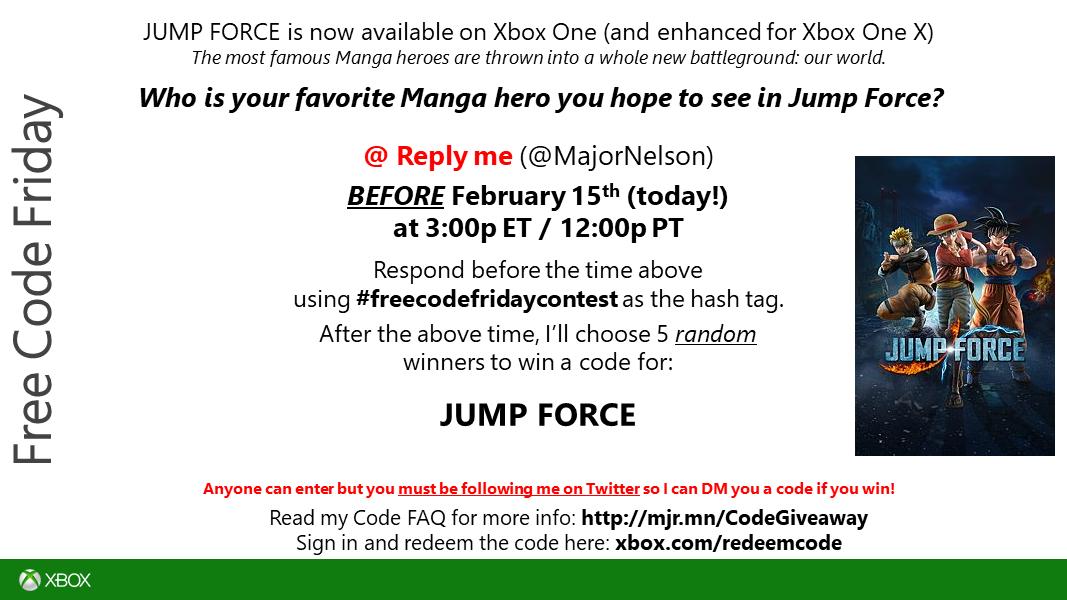 Larry Hryb 💫✨ on X: One lucky #XboxFreeCodeFriday winner is