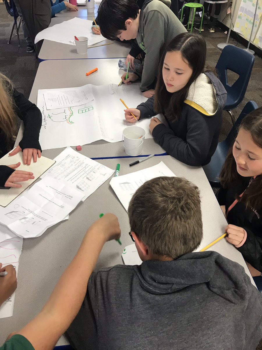 vb_jordan's tweet photo. Day 2- POM - Growing Staircases!6th grade Math classes brains collaborating making Status and Explanation Posters! @svmimac @Eliza_Leach @lasdk8 @GardnerGrizzly @searchdarksky #problemofthemonth https://t.co/Xmf0jamb9f