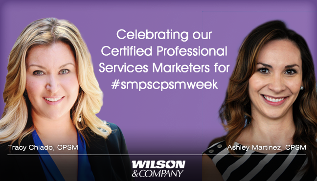 WilsonCoInc's tweet photo. “For myself and my firm I continually seek to raise the standards of excellence in professional services marketing,” said Tracy Chiado, CPSM. Ashley Martinez, CPSM said, “The CPSM certification has identified me as an expert in my field.” #smpscpsmweek @SMPSNewMexico https://t.co/rprz7blQ0K