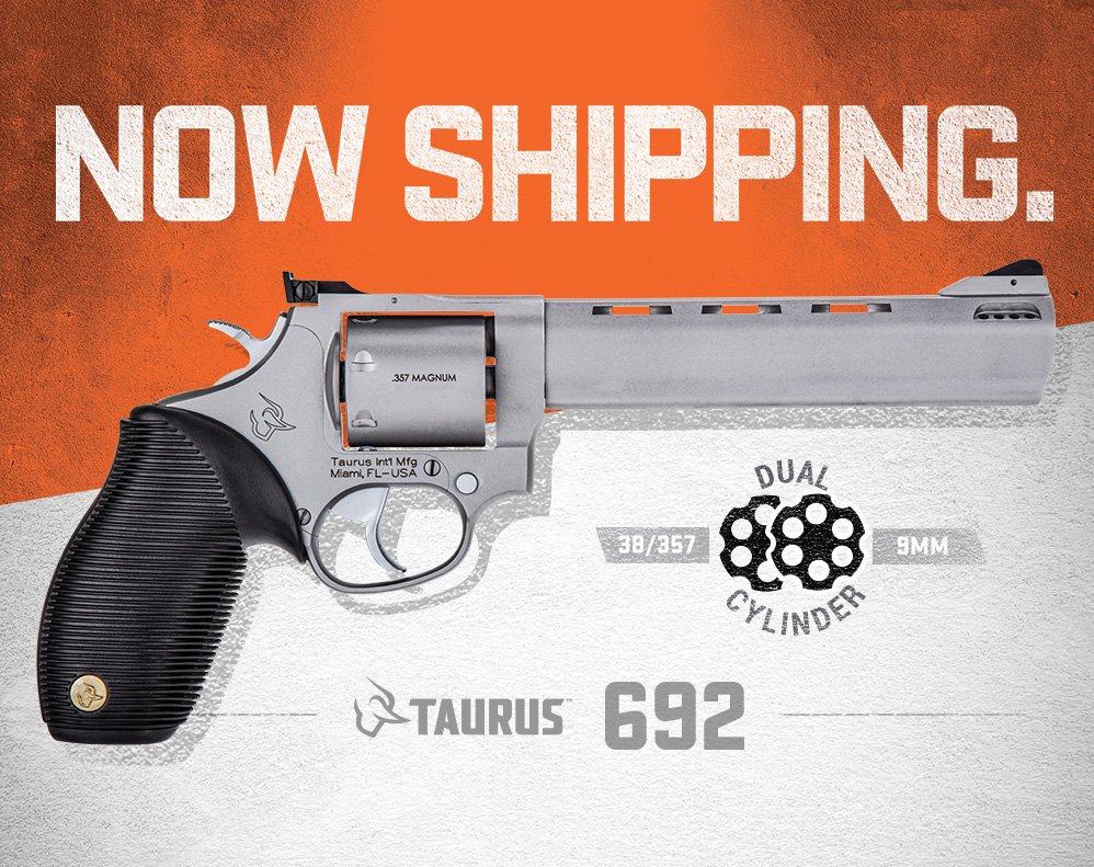 TaurusUSA's tweet photo. Seven Shots. Three Calibers. No Equal. The all-new Taurus 692 Tracker is NOW SHIPPING. Talk to your local dealer today to order yours.
Learn more—> https://t.co/mFJ9X7xq5o
#Taurus692 #TaurusTracker #Revolver #WheelGun #MultiCaliber #TaurusUSA #Taurus https://t.co/qGysQVSAwS