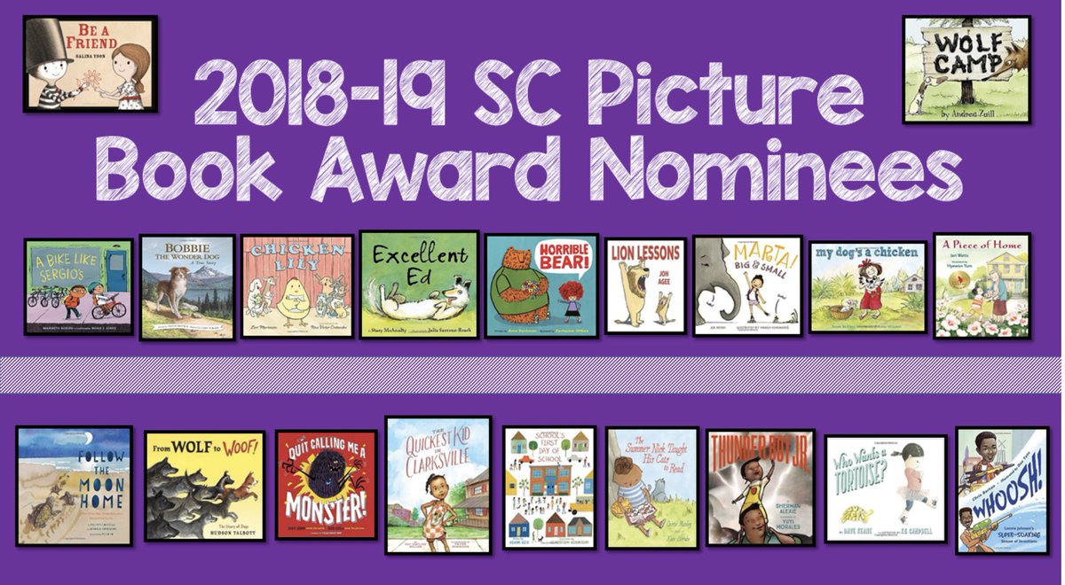 oceanbaylibrary's tweet photo. We’ve been reading the South Carolina Picture Book Award nominees. We can’t wait to find out which book is our school’s favorite!!
#scaslbookawardnominees #HCSlibrarymedia #obereads https://t.co/b3a7paHQVQ