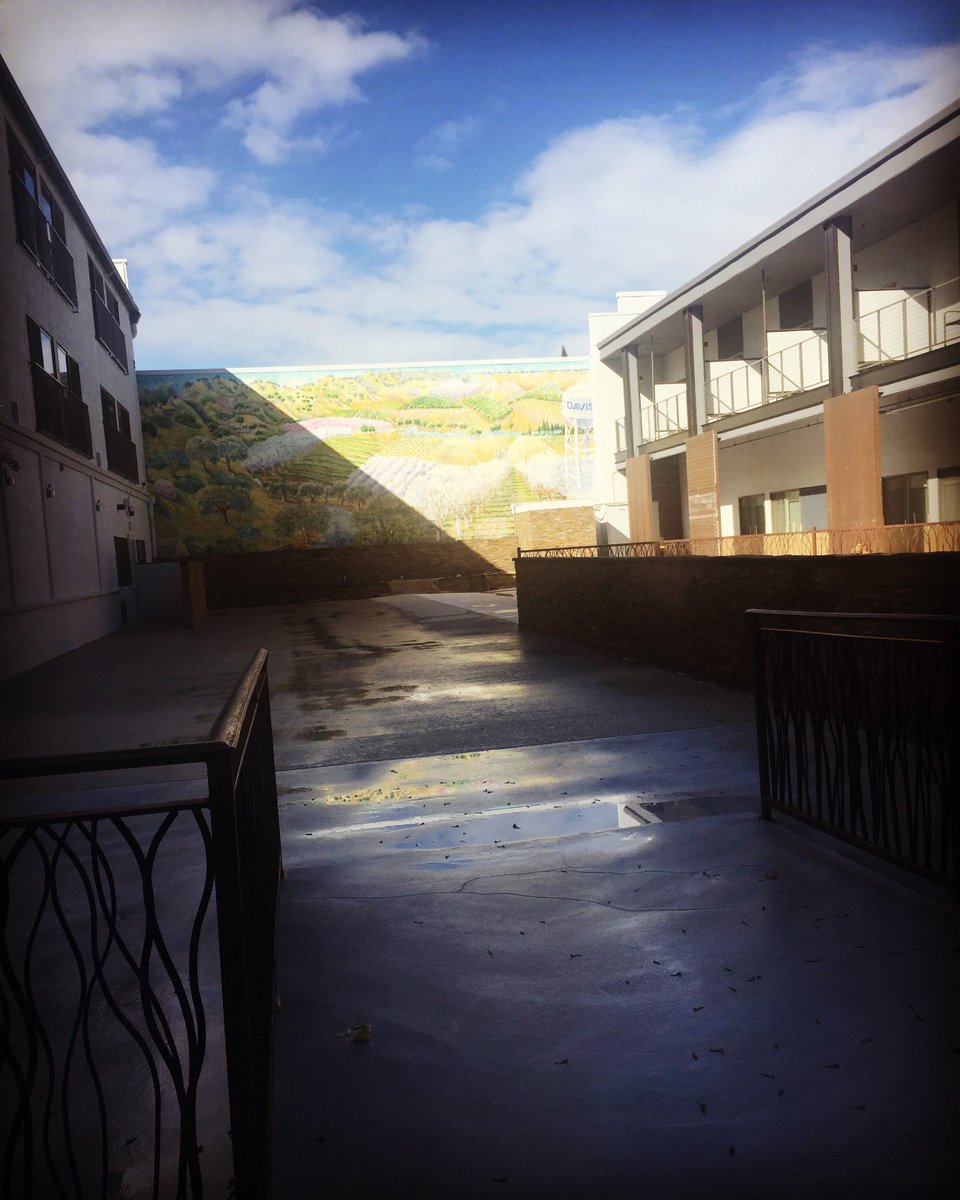 Rain, rain go away! Give us time to finish the patio! Enjoying this moment of sunshine as the makeover continues! #hallmark2hilton #hotelmakeover #transformation #Davis #YoloCounty