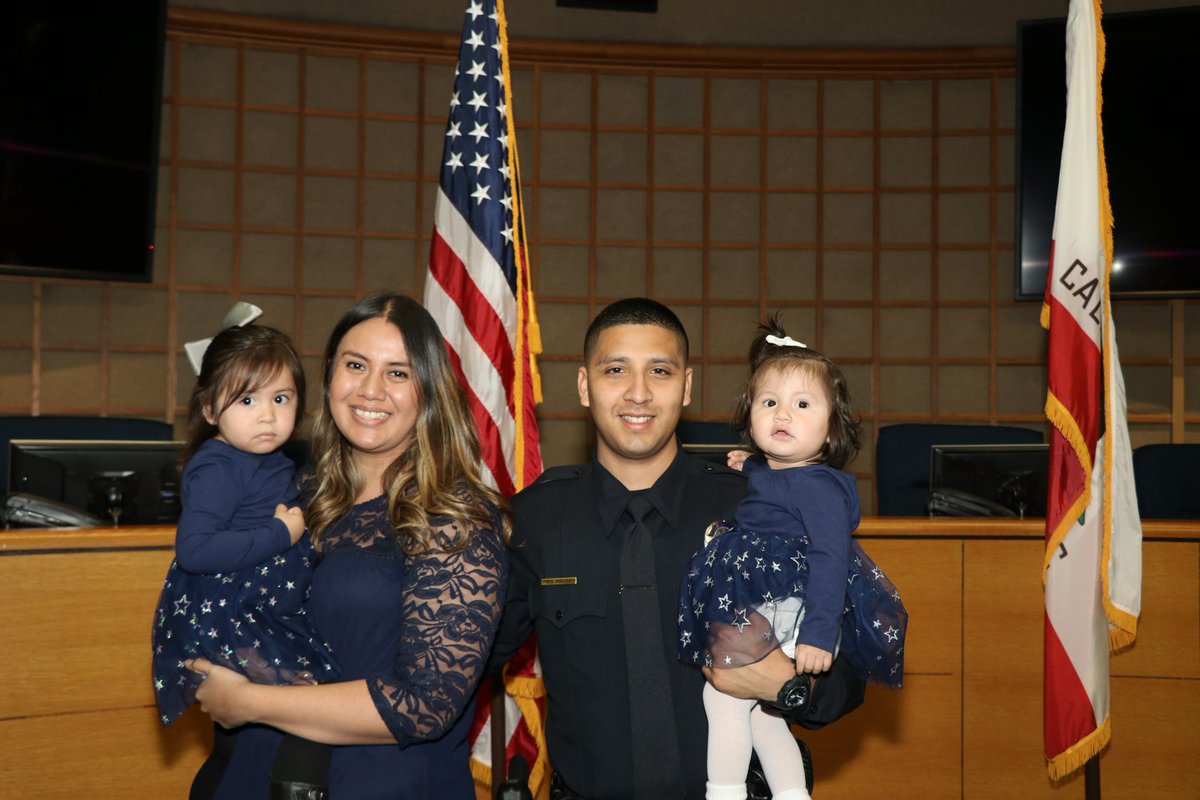 MercedCityHall's tweet photo. Brandon Vasquez is the newest member of the Merced Police Department. He was sworn in as an officer this afternoon. https://t.co/gb92kDfLIA #Merced #MercedPD https://t.co/mp31ilhCam