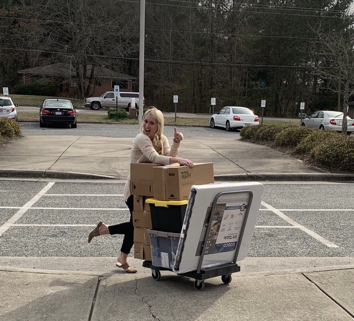 AWoodLovesMath's tweet photo. Friday night fun with my @CengageLearning friend, Leticia showing parents, students, and community members the @BigIdeasMath Difference in North Carolina!! Student engagement! Game Library! We love math! https://t.co/02NcIG4Bmd