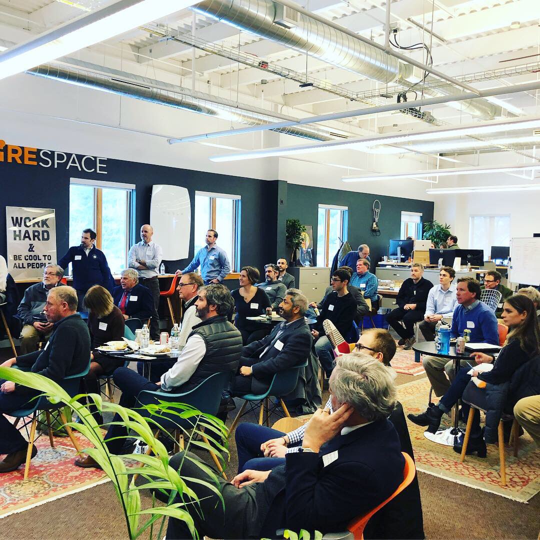 whitejoyal's tweet photo. .@vtTechAlliance “Let’s Tech Together” #Energy☀️ Panel featured an impressive lineup: @outageforecast @GreenMtnPower 🏔 @faradayio @nrgsystems 🙌.
.
.
Glad to see this growing sector in VT offer so much innovation! #Innov802 @THISISVT @VTEconDev  #vtTA https://t.co/gqggOjzsC8