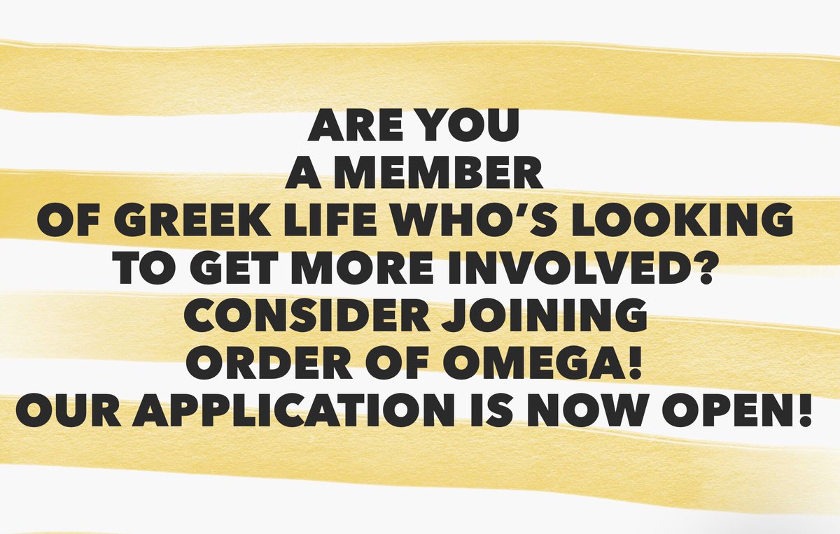The deadline to apply for Order of Omega is March 1st! Don’t miss out on this amazing opportunity! Here is the link to our application: goo.gl/forms/NNKeBQbp…