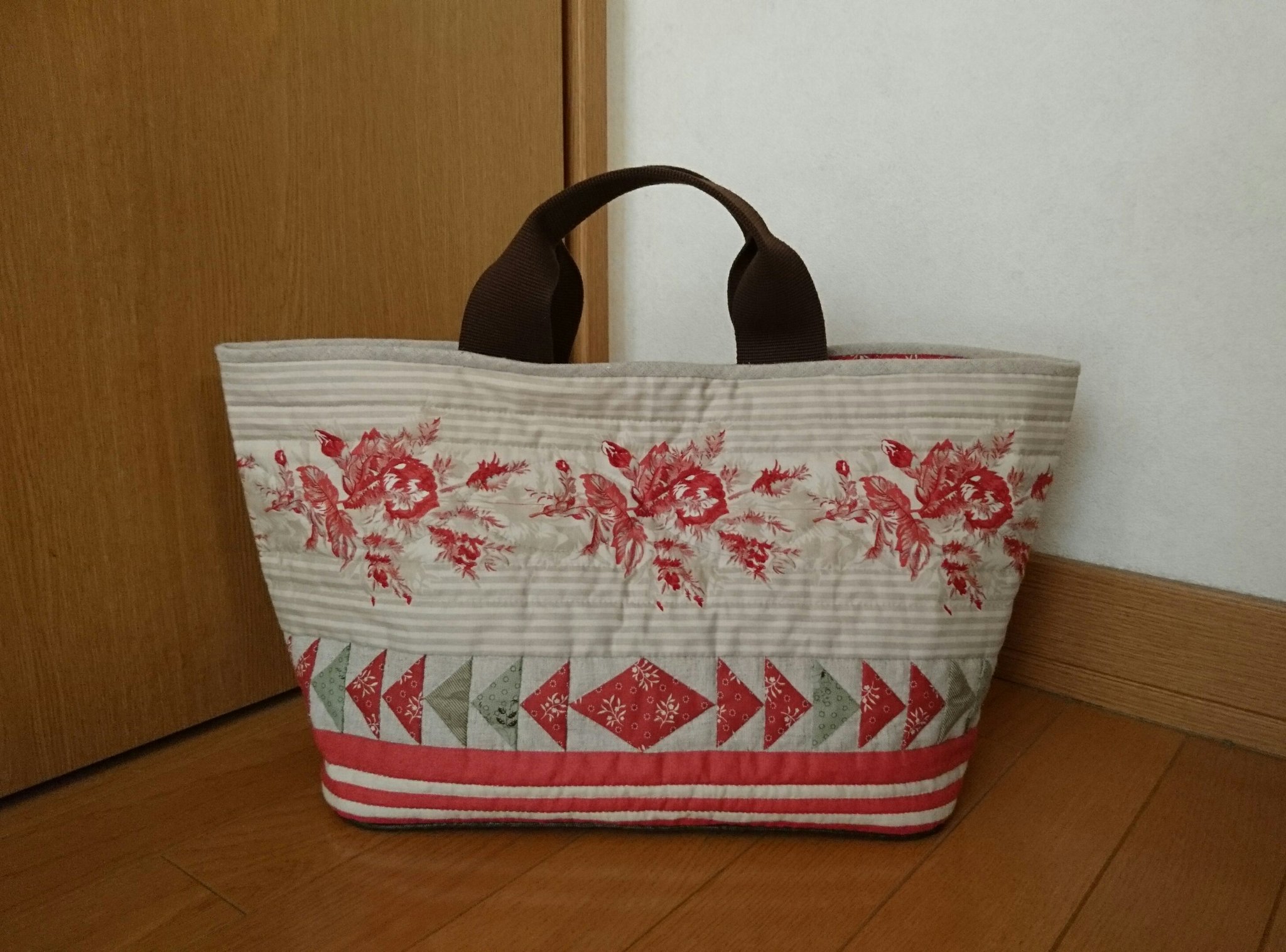こうの早苗さん バッグキット パッチワーク トートバッグ バラ柄