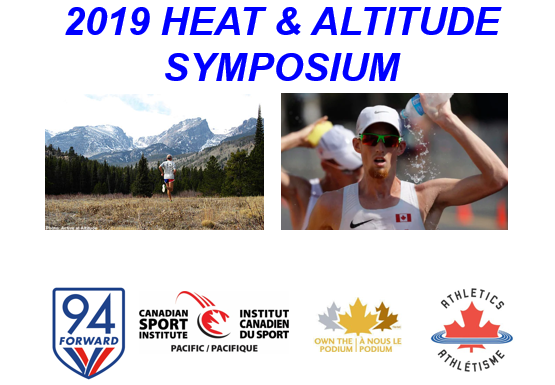 TStellingwerff's tweet photo. Looking forward to kicking off our Heat &amp; Altitude Symposium this W/E!  Great speakers including @EELBrock, Dr. Rob Duffield, @DrCRWest @Gareth_Sandford @InakiGomezG @MeylanCesar @heatherhennigar @TStellingwerff Sponsors: @AthleticsCanada, @csipacific @ownthepodium, 94Forward. https://t.co/OHl4CP82yU