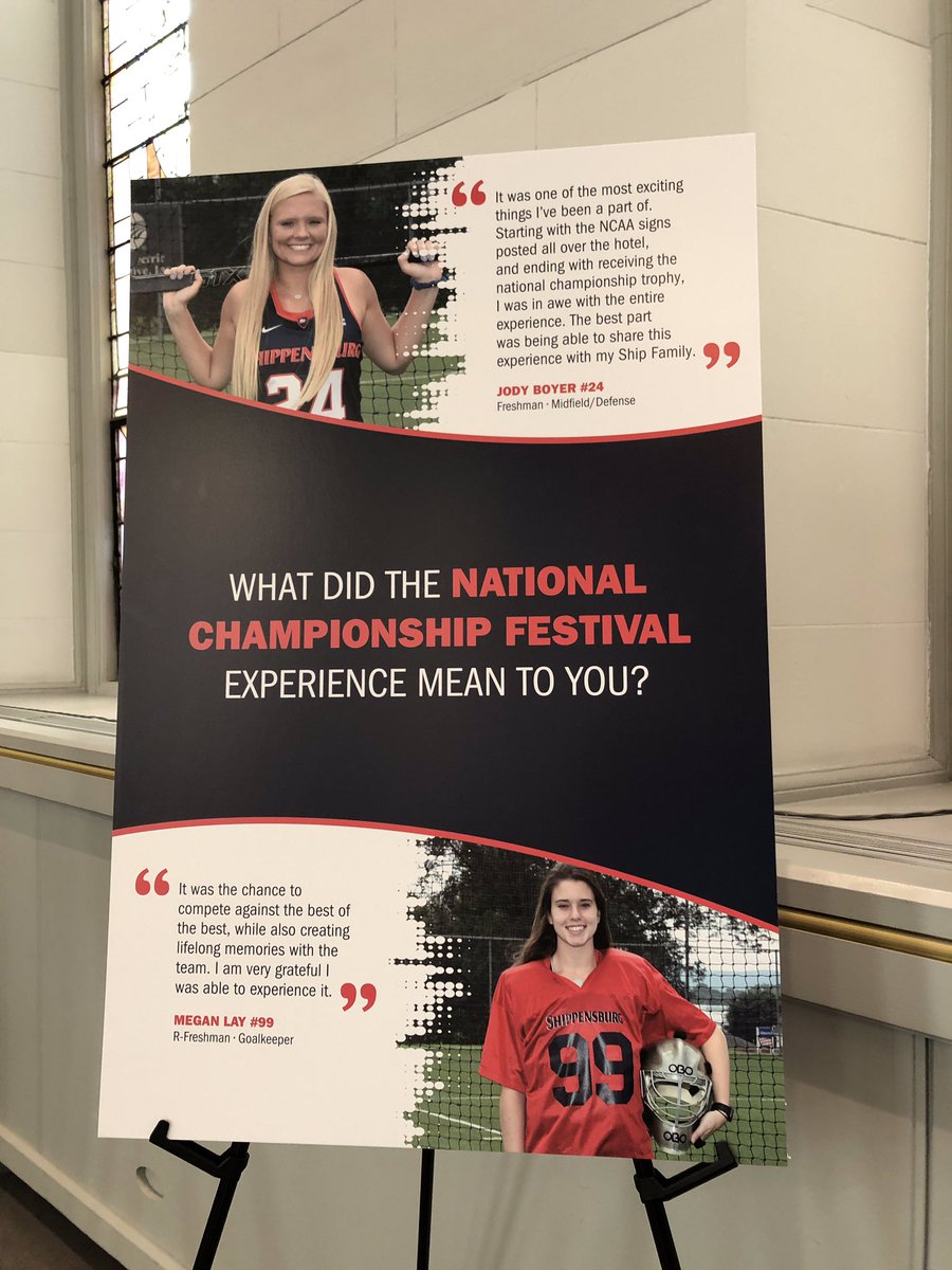 SHIPfieldhockey's tweet photo. Thank you President @LaurieACarter and our Athletic Administration for organizing an amazing campus celebration highlighting our season! https://t.co/74xcnqoM3z