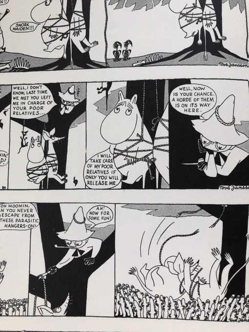 @Childspar I think the characters are very different between the comics and the animated series. 
Like you say, Snufkin is a calm guy even when he's a little mad. :^) 