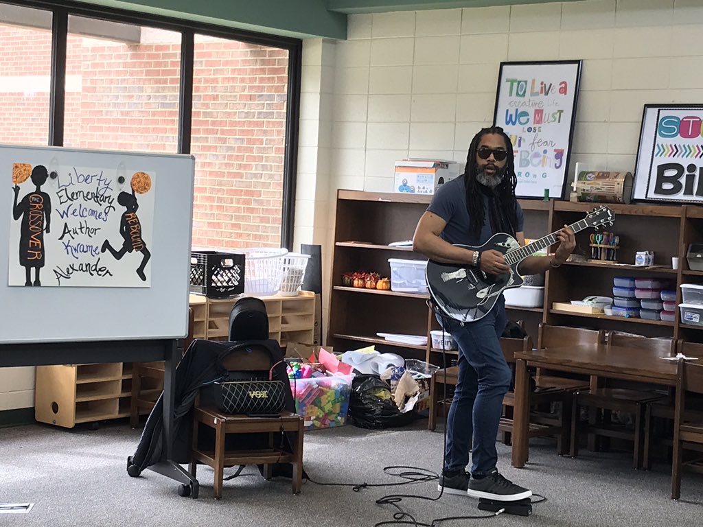 CDoverLCHSMedia's tweet photo. Just witnessed the most awesome author visit at LES! @Reading_Liberty @kwamealexander @SKBarneyTeaches https://t.co/ajgIp5E4vv