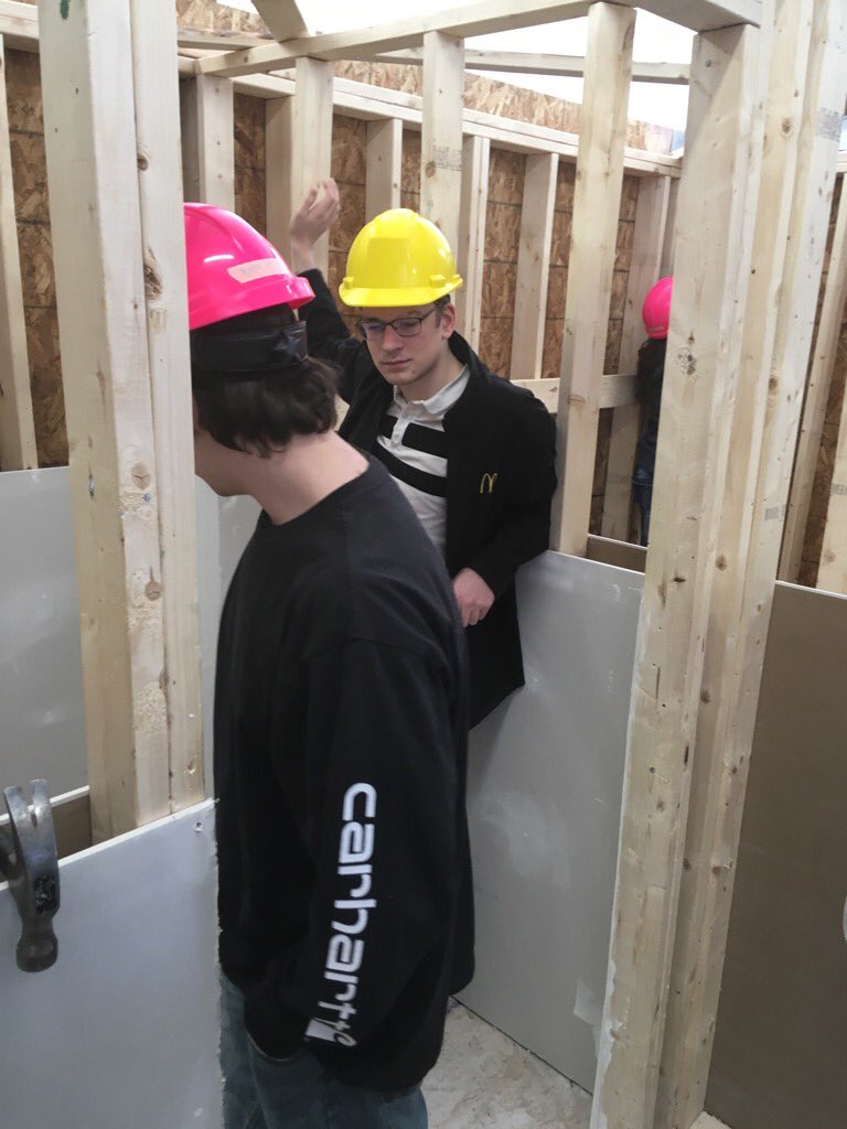 DrJHGRegional's tweet photo. Mr. Rankin’s second semester Construction Trades 11 class began dismantling the first semester motel. Next they will have the experience of putting it back up! #HandsOnLearning #SkilledTrades https://t.co/fzyvfE8psy