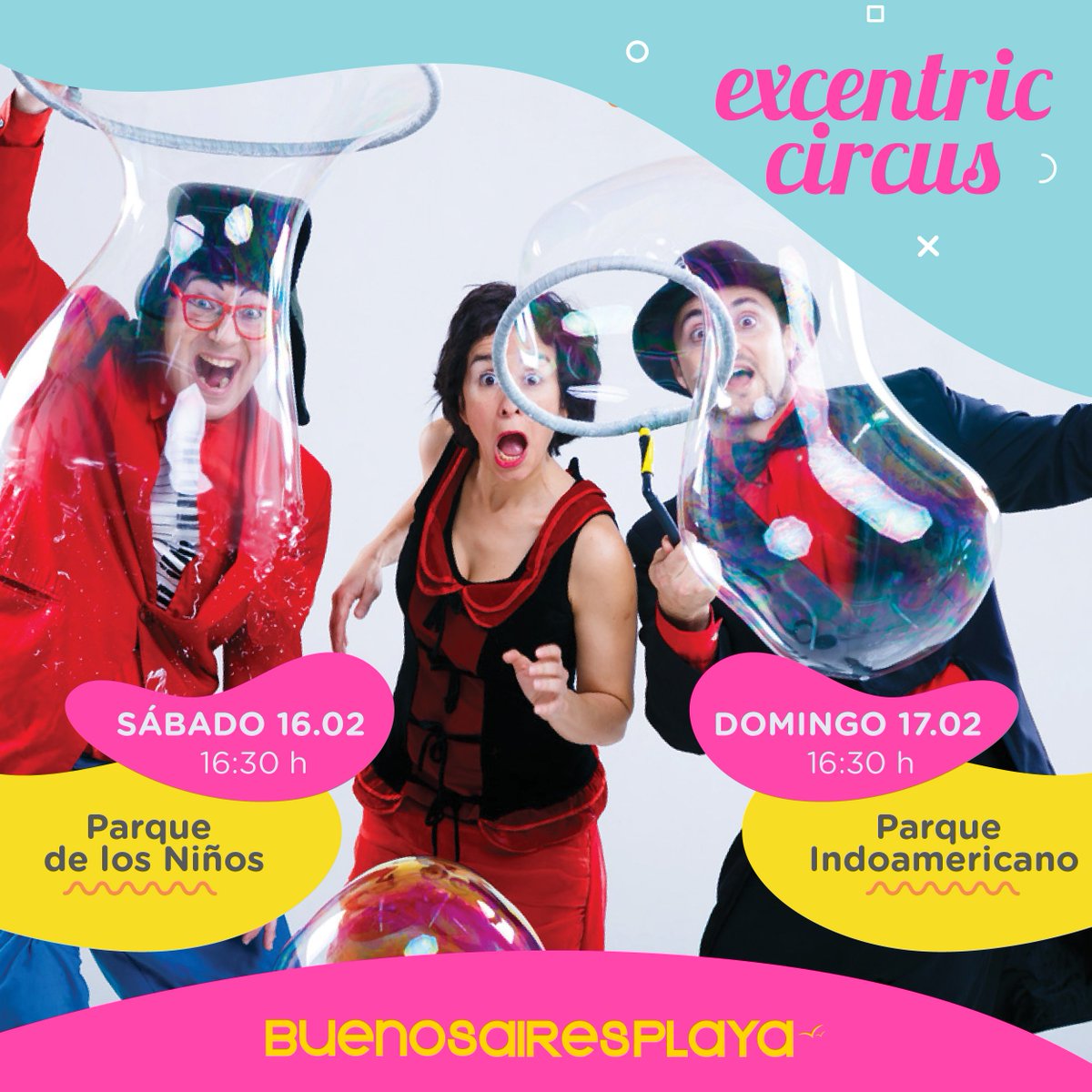 baplaya's tweet photo. Un clásico de los findes de #BAPlaya: ¡shows para toda la familia! ¡Disfrutá de Excentric Circus y su espectáculo de clown, música y circo! 🎩😁🎪 https://t.co/Vu3zR4NvgT